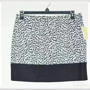 NEW MICHAEL KORS Black & White Leopard Print Skirt